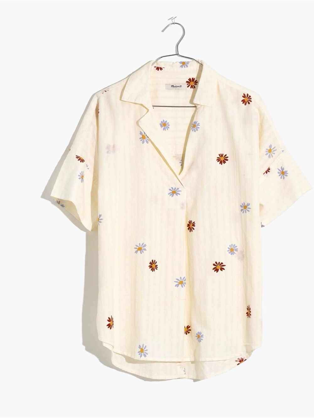 Madewell Daisy Printed Courier Button-Back Shirt in Stripe